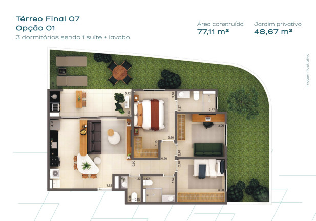 Imagem Imóvel com 3 Quartos à Venda, 125 m² em Quintas De São José - Ribeirão Preto