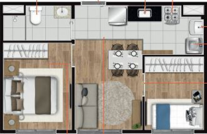 Imagem Apartamento com 2 Quartos à Venda, 34 m² em Jardim Miriam - São Paulo
