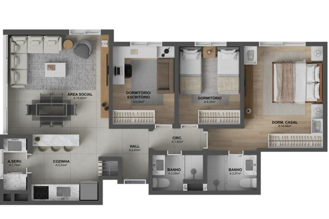 Imagem Apartamento com 2 Quartos à Venda, 58 m² em Jardim Itu - Porto Alegre