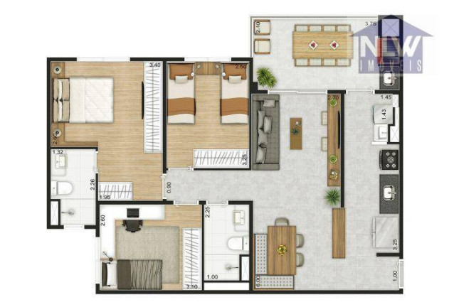 Imagem Apartamento com 3 Quartos à Venda, 81 m² em Vila Isa - São Paulo