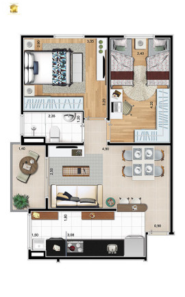 Imagem Apartamento com 2 Quartos à Venda, 55 m² em Baeta Neves - São Bernardo Do Campo