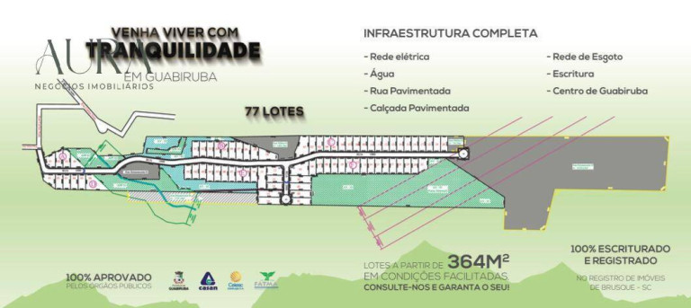 Terreno à Venda, 427 m² em Centro - Guabiruba
