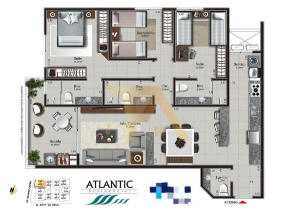 Imagem Apartamento com 2 Quartos à Venda, 65 m² em Paes Leme - Imbituba Imagem Apartamento com 2 Quartos à Venda, 65 m² em Paes Leme - Imbituba