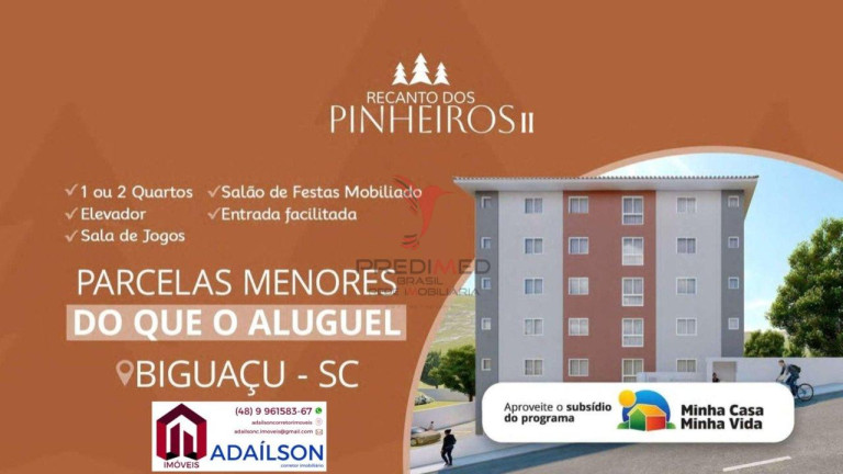 Imagem Apartamento com 2 Quartos à Venda, 58 m² em Jardim Janaína - Biguaçu Imagem Apartamento com 2 Quartos à Venda, 58 m² em Jardim Janaína - Biguaçu