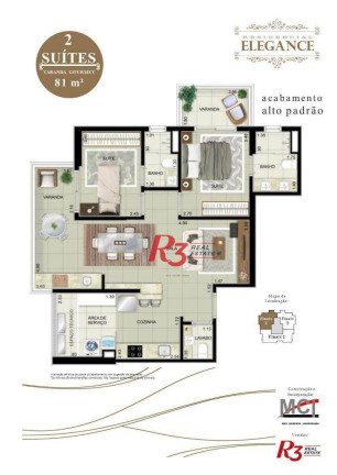 Apartamento com 2 Quartos à Venda, 82 m² em Ponta Da Praia - Santos