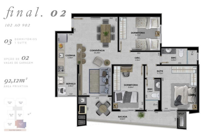 Imagem Apartamento com 2 Quartos à Venda, 71 m² em Centro - Criciúma Imagem Apartamento com 2 Quartos à Venda, 71 m² em Centro - Criciúma