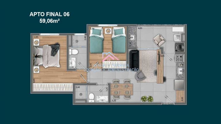 Imagem Apartamento com 2 Quartos à Venda, 61 m² em Jardim Torres São José - Jundiaí