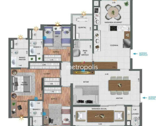 Apartamento com 2 Quartos à Venda, 132 m² em Jardim São Caetano - São Caetano Do Sul