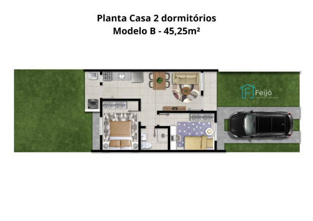 Imagem Casa com 2 Quartos à Venda, 45 m² em Hípica - Porto Alegre Imagem Casa com 2 Quartos à Venda, 45 m² em Hípica - Porto Alegre