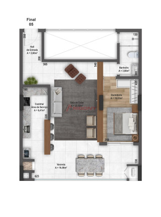 Imagem Apartamento com 1 Quarto à Venda, 72 m² em Nossa Senhora Do Rosário - Santa Maria