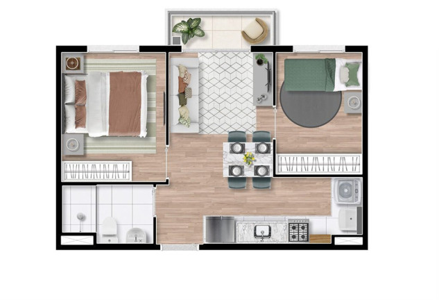Imagem Apartamento com 2 Quartos à Venda, 33 m² em Vila Parque Jabaquara - São Paulo