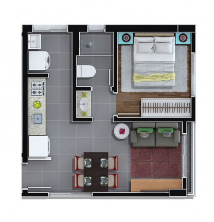 Imagem Apartamento com 1 Quarto à Venda, 35 m² em Rebouças - Curitiba