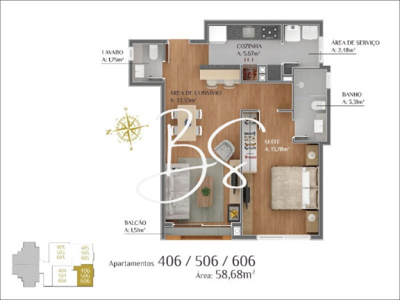 Imagem Apartamento com 1 Quarto à Venda, 58 m² em Lagos Do Bosque - Gramado