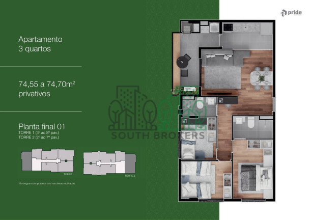Imagem Apartamento com 3 Quartos à Venda, em Rebouças - Curitiba Imagem Apartamento com 3 Quartos à Venda, em Rebouças - Curitiba