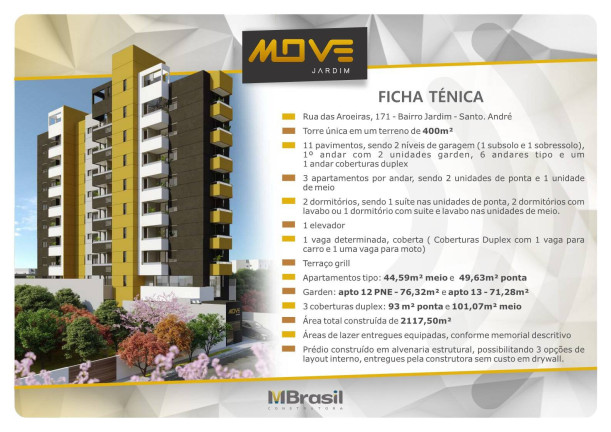 Imagem Apartamento com 2 Quartos à Venda, 49 m² em Jardim - Santo André Imagem Apartamento com 2 Quartos à Venda, 49 m² em Jardim - Santo André