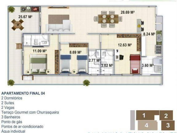 Imagem Apartamento com 3 Quartos à Venda, 122 m² em Boqueirão - Praia Grande