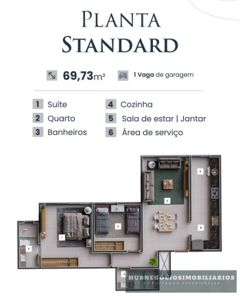 Imagem Apartamento com 2 Quartos à Venda, 57 m²