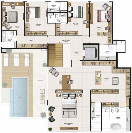 Apartamento com 4 Quartos à Venda,  em Cabral - Teresina