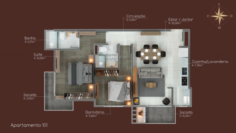 Apartamento com 2 Quartos à Venda, 81 m² em Centro - Canela