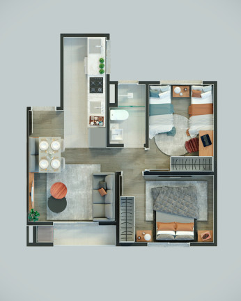 Imagem Apartamento com 2 Quartos à Venda, 40 m² em Chapéu Do Sol - Porto Alegre