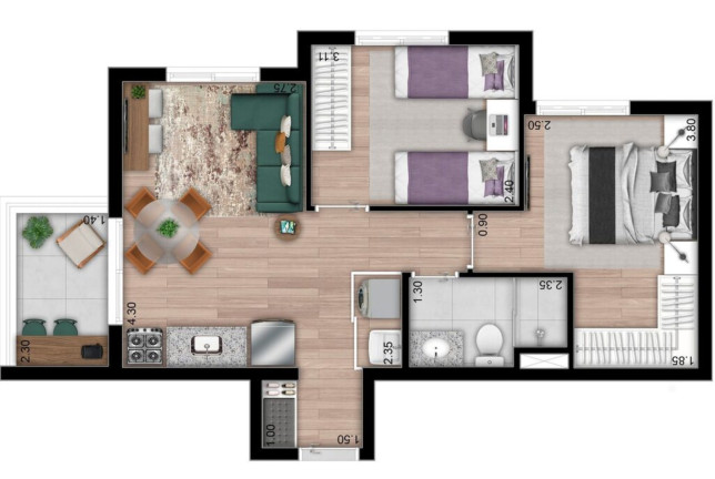 Imagem Imóvel com 2 Quartos à Venda, 40 m² em Morumbi - São Paulo