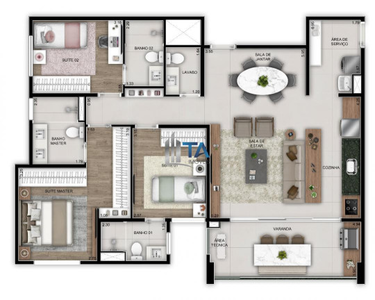 Imagem Imóvel com 3 Quartos à Venda, 104 m² em Nova Campinas - Campinas
