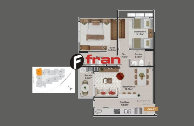 Imagem Apartamento com 2 Quartos à Venda, 43 m² em Estreito - Florianópolis Imagem Apartamento com 2 Quartos à Venda, 43 m² em Estreito - Florianópolis