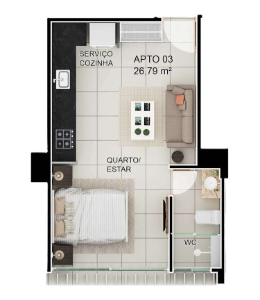 Imagem Apartamento com 2 Quartos à Venda, 47 m² em Jardim Oceania - João Pessoa