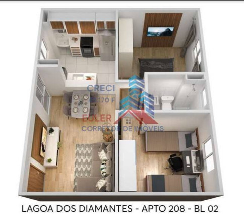 Imagem Apartamento com 2 Quartos à Venda, 47 m² em Lundcéia - Lagoa Santa