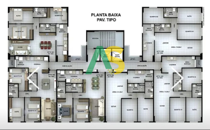 Imagem Imóvel com 3 Quartos à Venda, 75 m² em Bairro Novo - Olinda