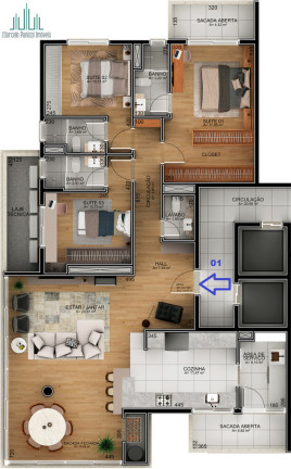 Imagem Apartamento com 3 Quartos à Venda, 143 m² em São Bento - Bento Gonçalves