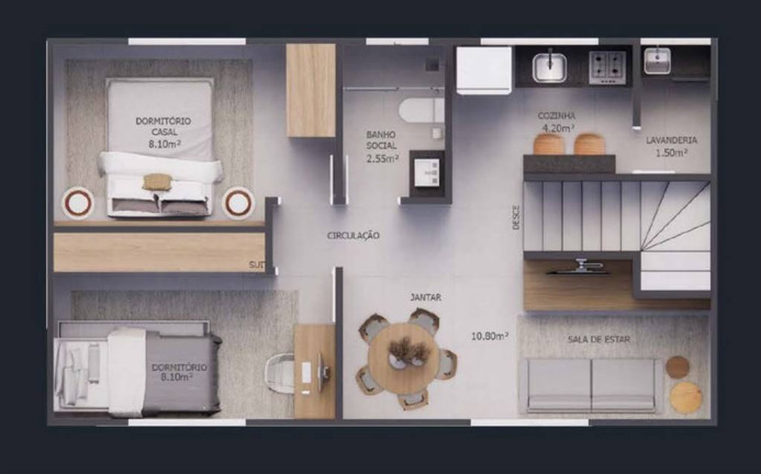 Imagem Casa de Condomínio com 2 Quartos à Venda, 47 m² em Caiçara - Praia Grande