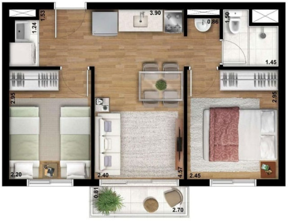 Imagem Apartamento com 2 Quartos à Venda, 37 m² em Vila Sabrina - São Paulo