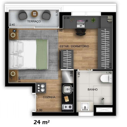 Imagem Studio com 1 Quarto à Venda, 24 m² em Vila Madalena - São Paulo