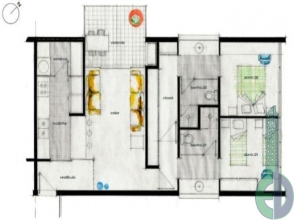 Imagem Imóvel com 2 Quartos à Venda, 80 m² em Campestre - Santo André Imagem Imóvel com 2 Quartos à Venda, 80 m² em Campestre - Santo André
