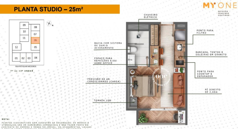 Apartamento à Venda, 25 m² em Pinheiros - São Paulo