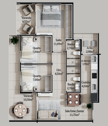 Imagem Apartamento com 2 Quartos à Venda, 54 m² em Itaparica - Vila Velha Imagem Apartamento com 2 Quartos à Venda, 54 m² em Itaparica - Vila Velha