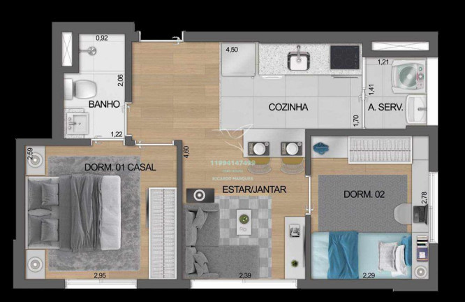 Imagem Apartamento com 2 Quartos à Venda, 39 m² em Moema - São Paulo