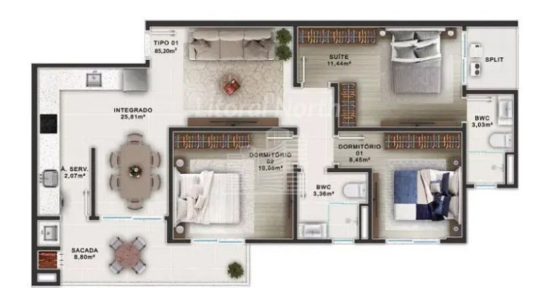 Imagem Apartamento com 3 Quartos à Venda, 85 m² em São Judas - Itajaí Imagem Apartamento com 3 Quartos à Venda, 85 m² em São Judas - Itajaí