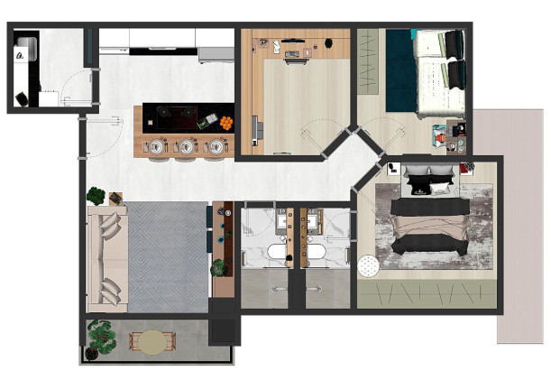 Imagem Apartamento com 2 Quartos à Venda, 51 m² em Xaxim - Curitiba