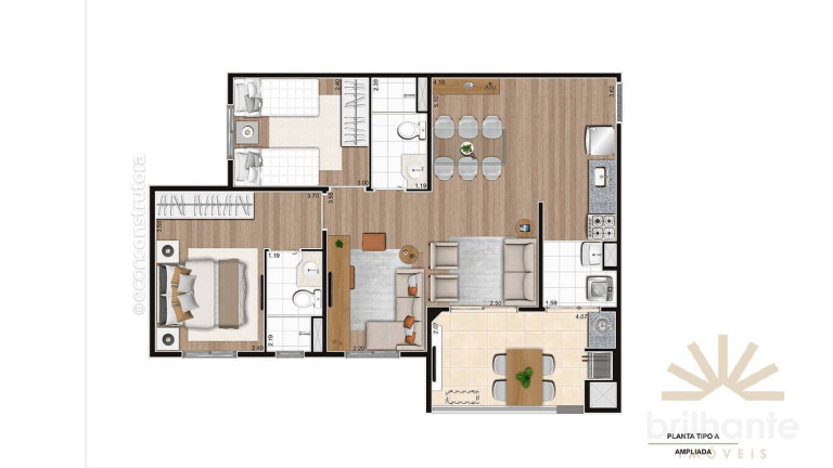Imagem Apartamento com 2 Quartos à Venda, 44 m² em Campestre - Santo André