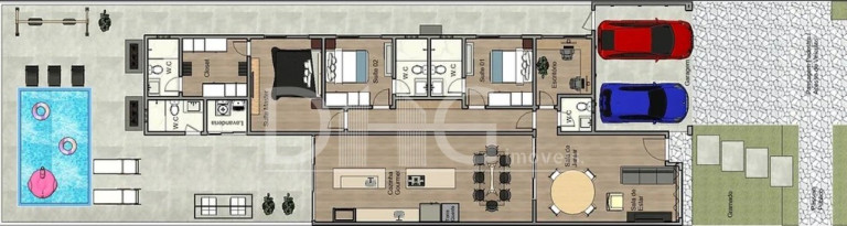 Casa com 3 Quartos à Venda,  em Residencial Club Portinari - Paulínia