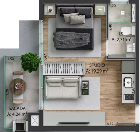 Imagem Imóvel com 1 Quarto à Venda, 25 m² em Bigorrilho - Curitiba