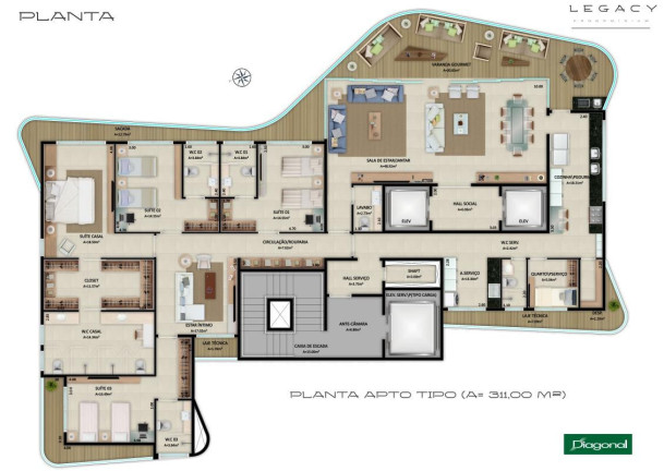 Imagem Apartamento com 4 Quartos à Venda, 330 m² em Meireles - Fortaleza