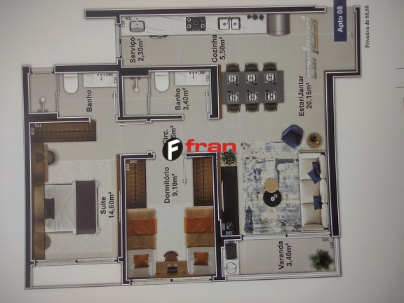Imagem Apartamento com 2 Quartos à Venda, 63 m² em Trindade - Florianópolis