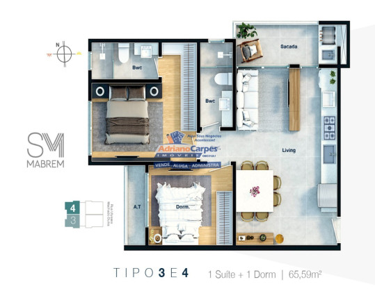 Imagem Imóvel com 2 Quartos à Venda, 65 m² em Dom Bosco - Itajaí