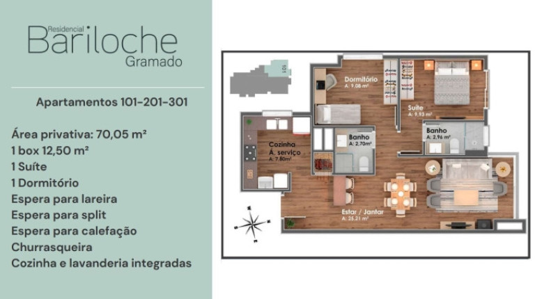 Imagem Apartamento com 2 Quartos à Venda, 70 m² em Avenida Central - Gramado