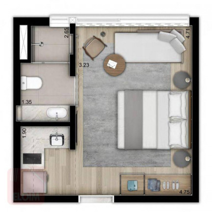 Imagem Studio com 1 Quarto à Venda, 25 m² em Perdizes - São Paulo