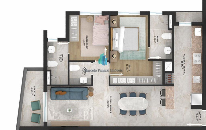 Imagem Apartamento com 2 Quartos à Venda, 78 m² em Centro - Bento Gonçalves Imagem Apartamento com 2 Quartos à Venda, 78 m² em Centro - Bento Gonçalves