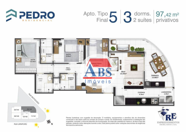 Apartamento com 3 Quartos à Venda, 97 m² em Tupi - Praia Grande